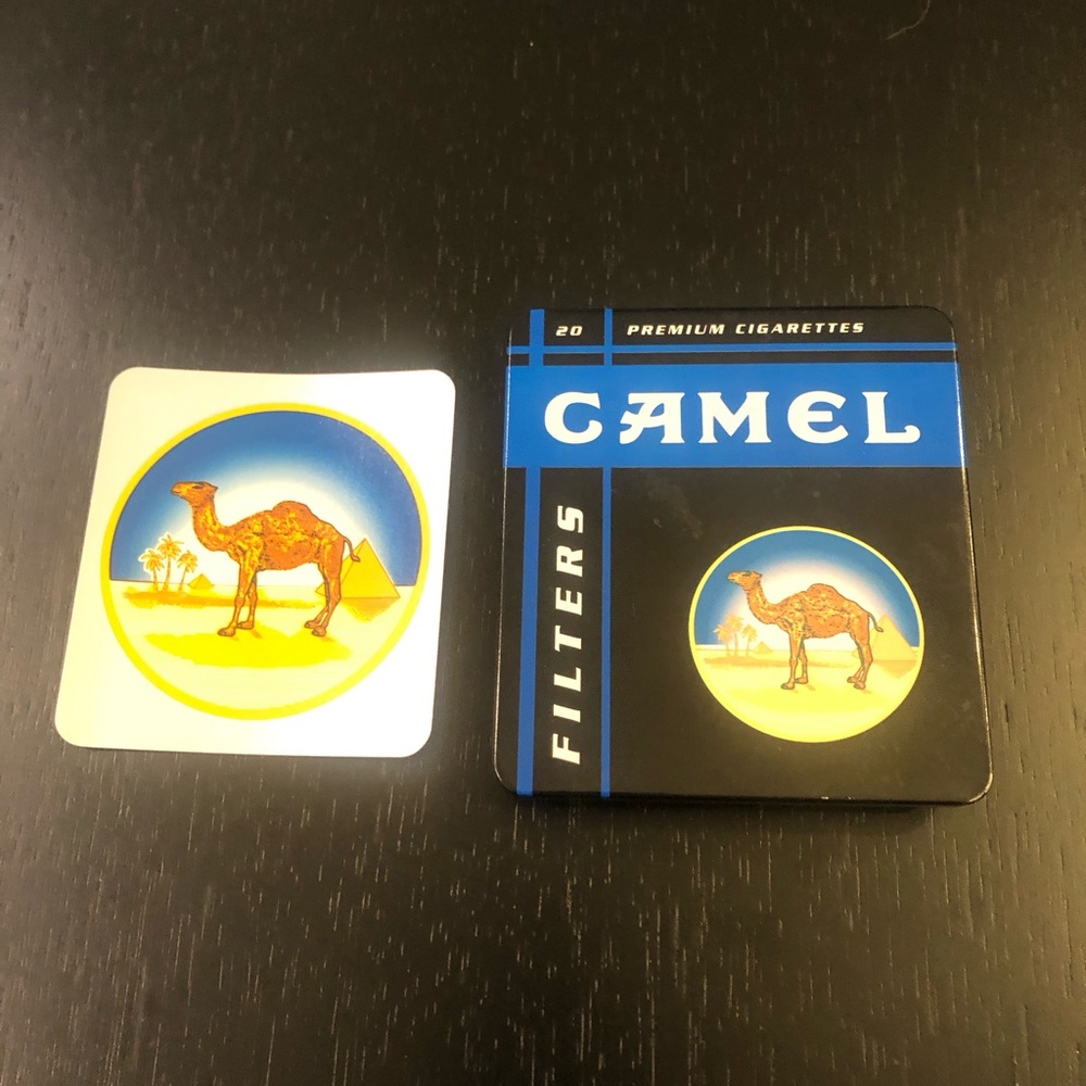 Vintage Camel Tin RJRTC Blue Filters Premium Cigarettes Collectible Tin